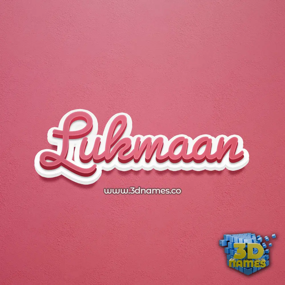 lukmaan in Red Scribble style - 3D name wallpaper