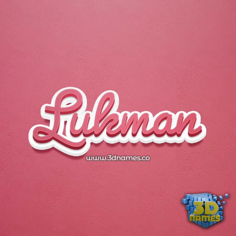 lukman in Red Scribble style - 3D name wallpaper