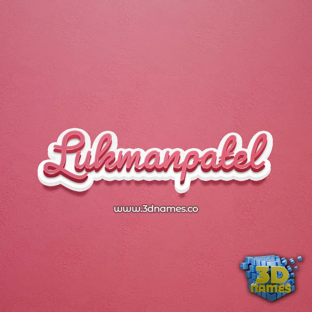 lukmanpatel in Red Scribble style - 3D name wallpaper