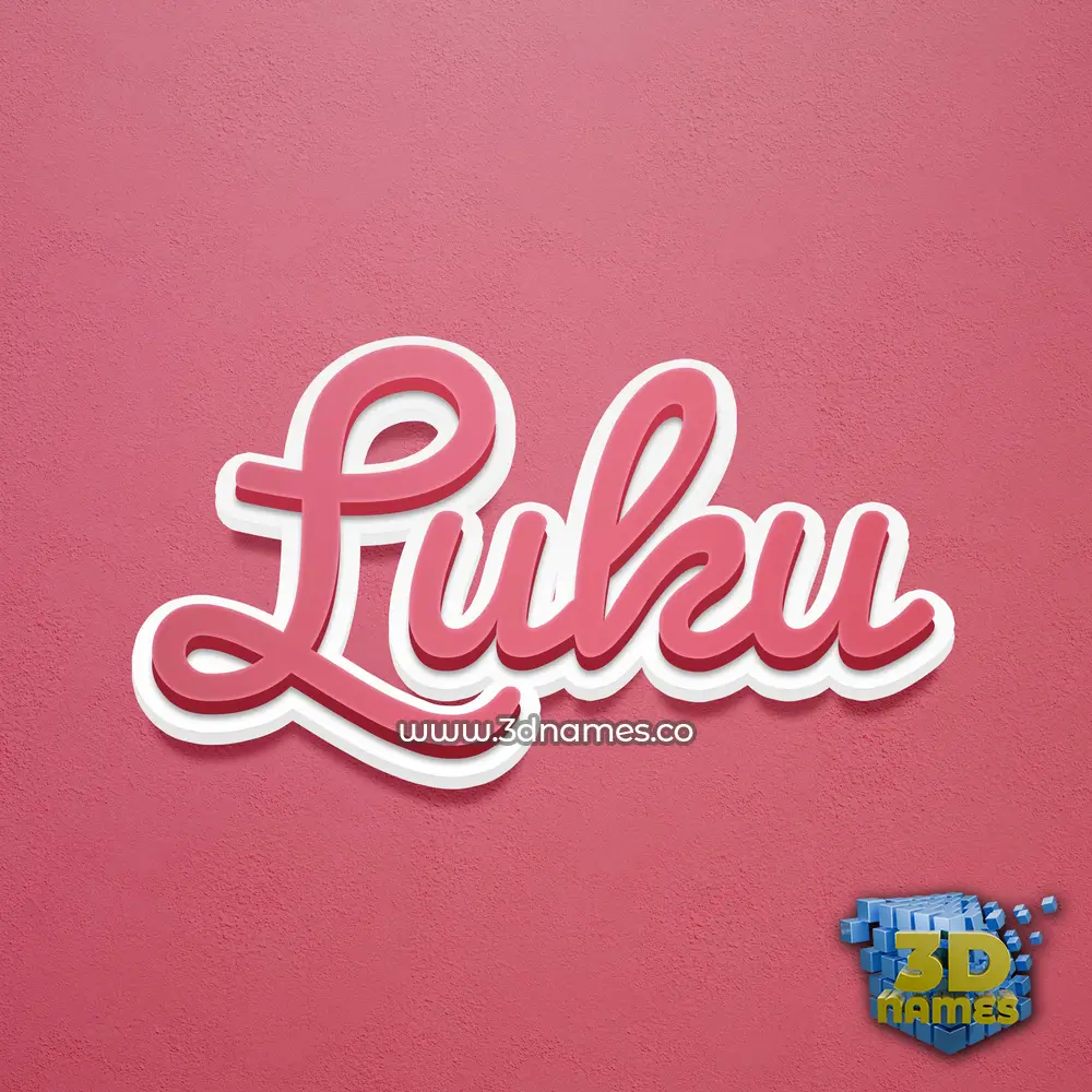 luku in Red Scribble style - 3D name wallpaper
