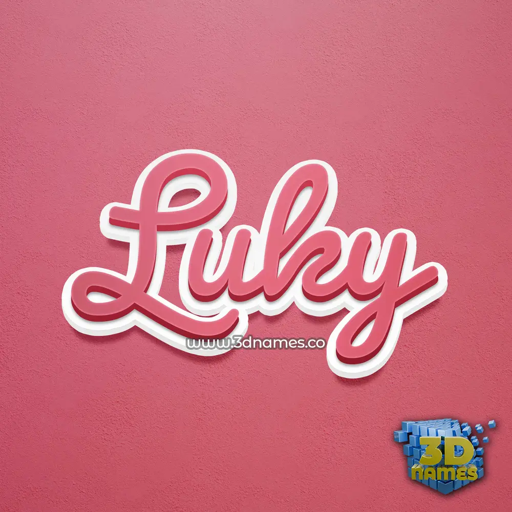 luky in Red Scribble style - 3D name wallpaper