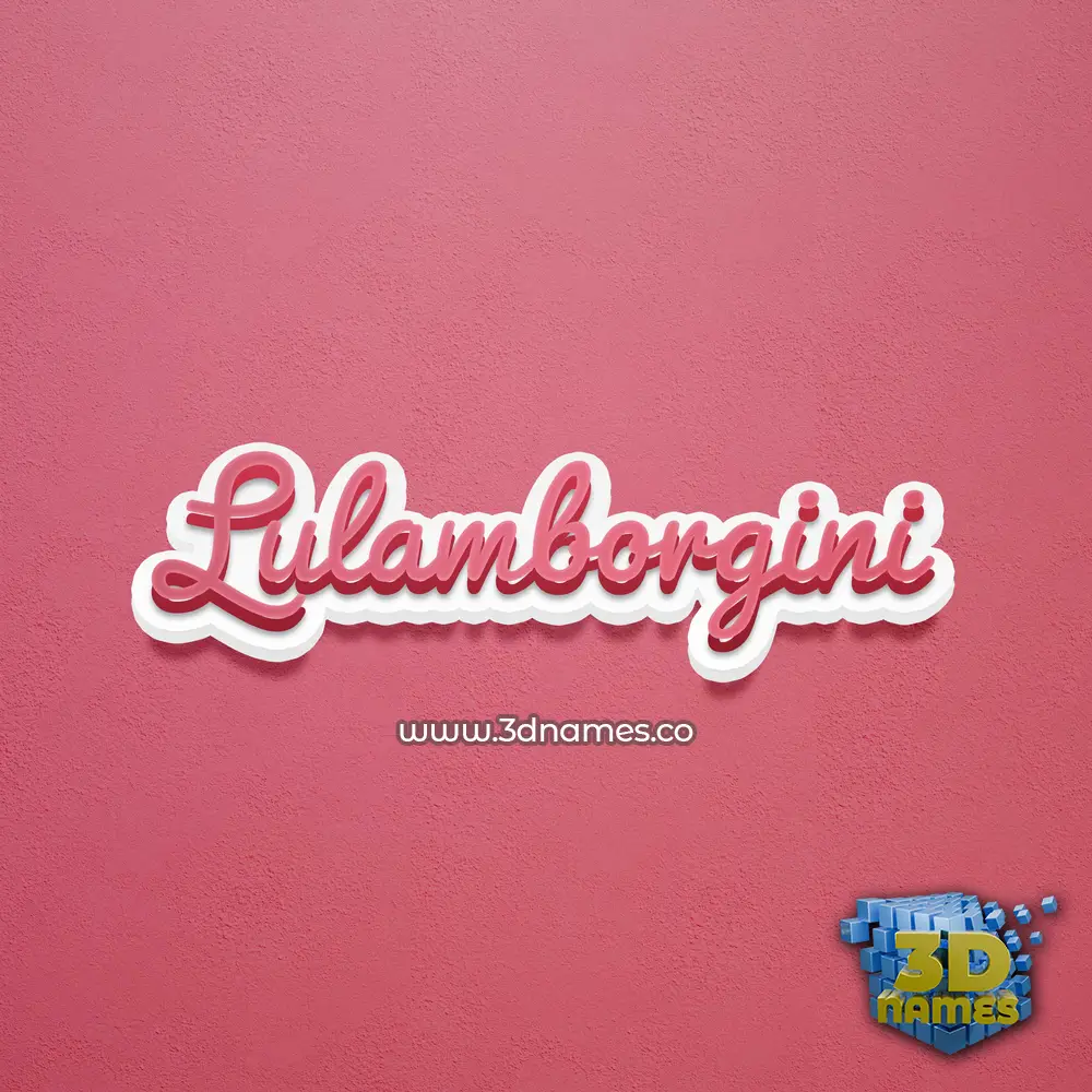 lulamborgini in Red Scribble style - 3D name wallpaper