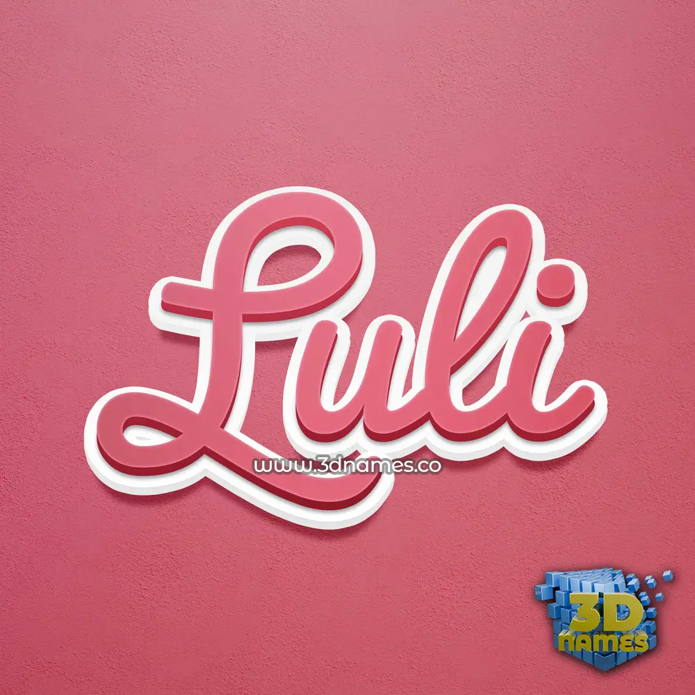 luli in Red Scribble style - 3D name wallpaper