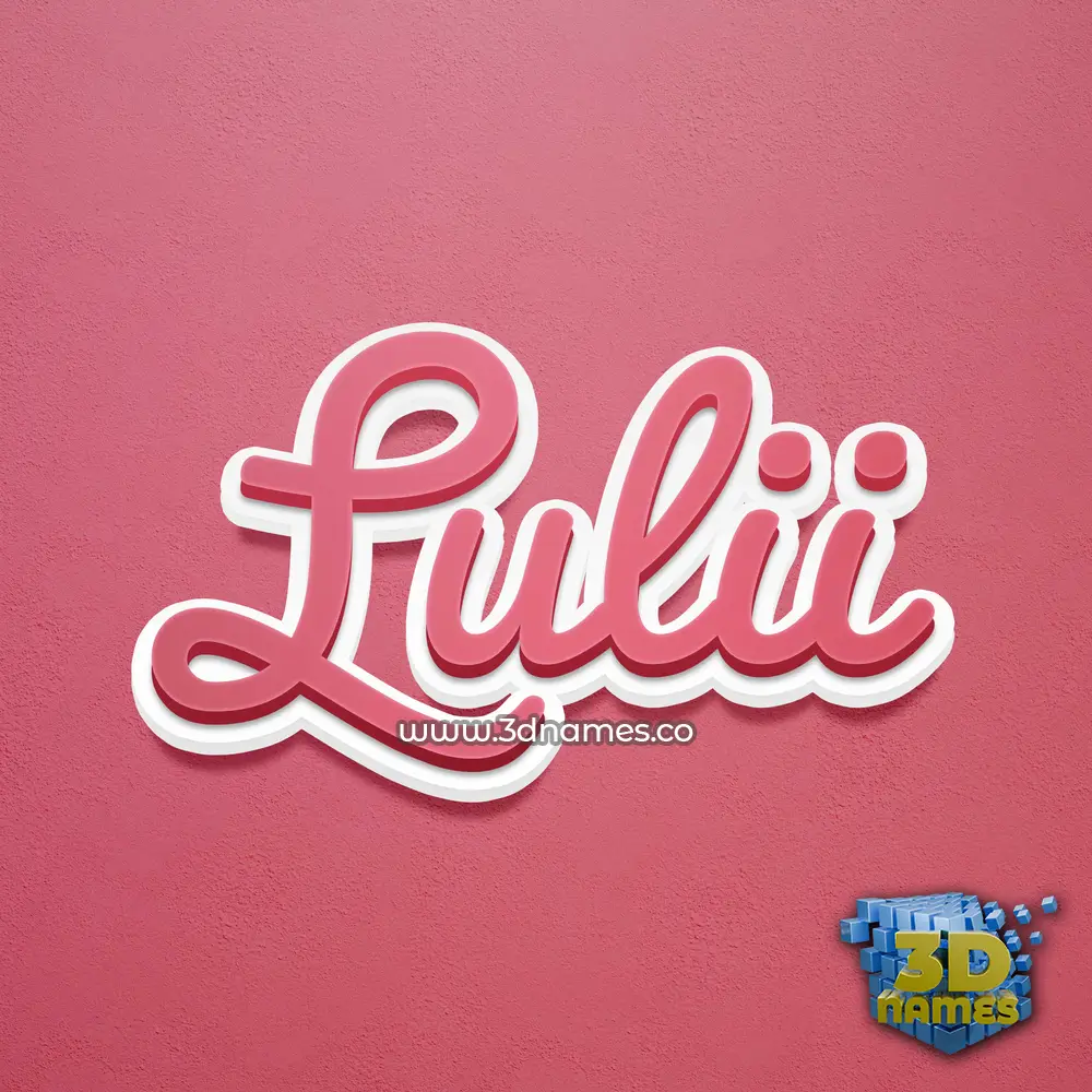 lulii in Red Scribble style - 3D name wallpaper
