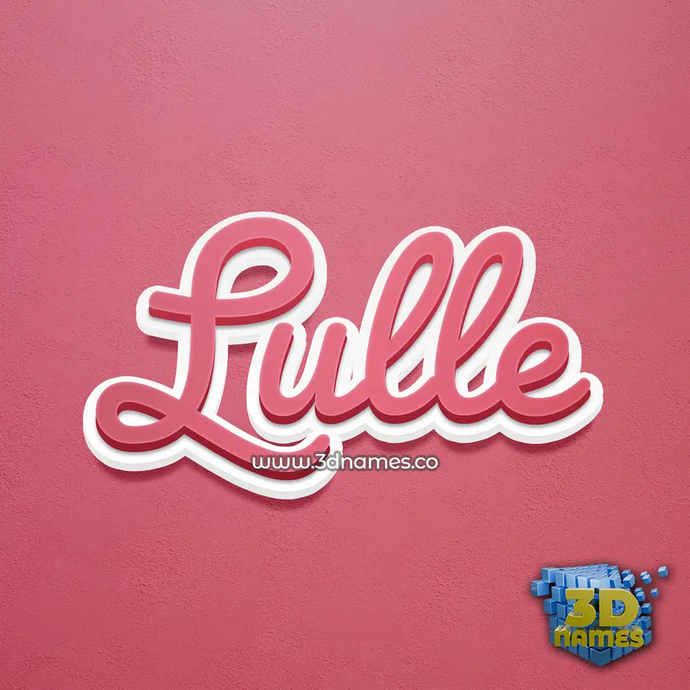 lulle in Red Scribble style - 3D name wallpaper