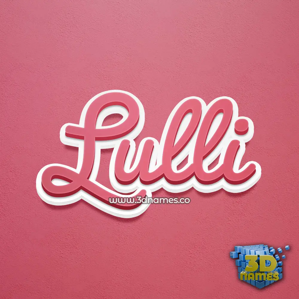 lulli in Red Scribble style - 3D name wallpaper