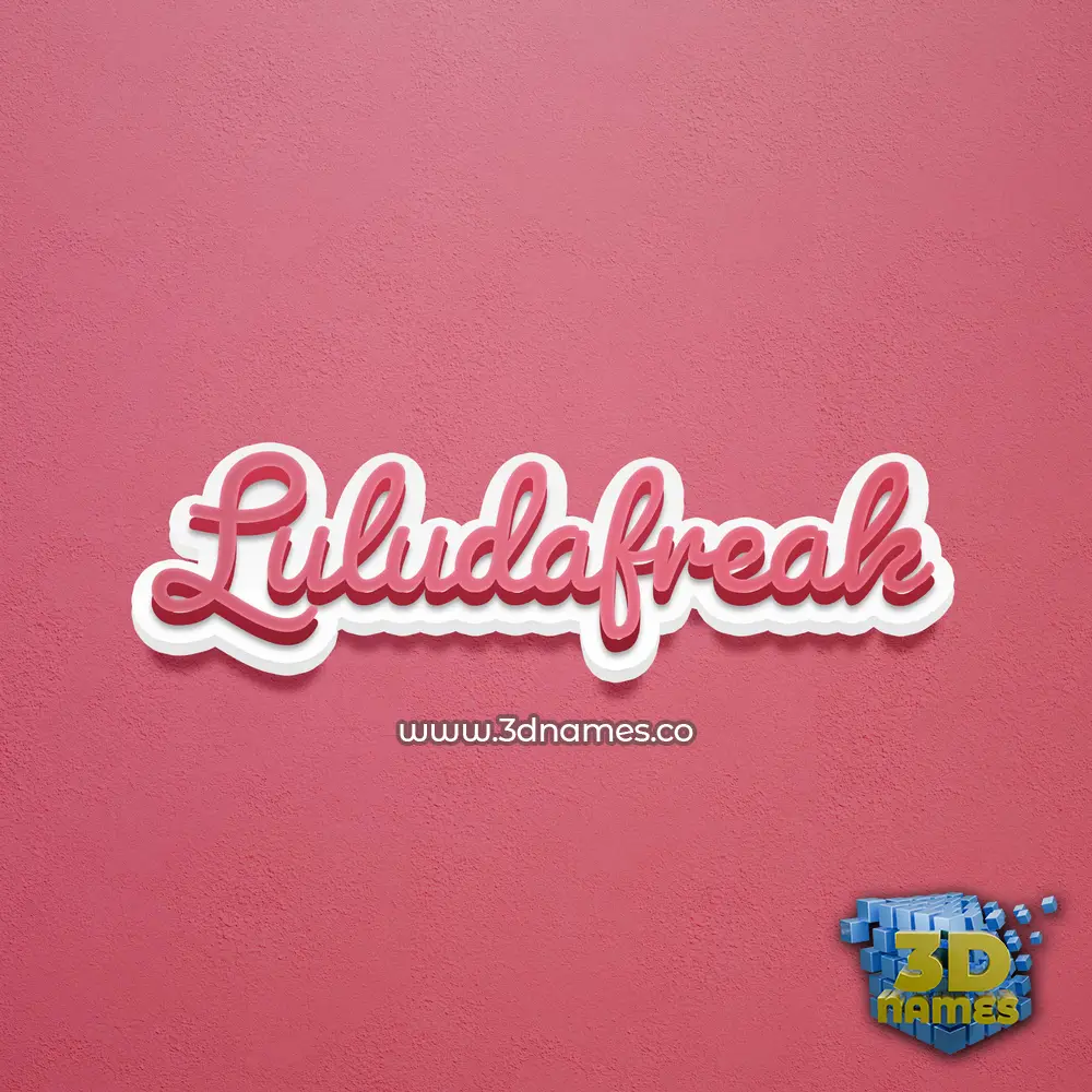 luludafreak in Red Scribble style - 3D name wallpaper