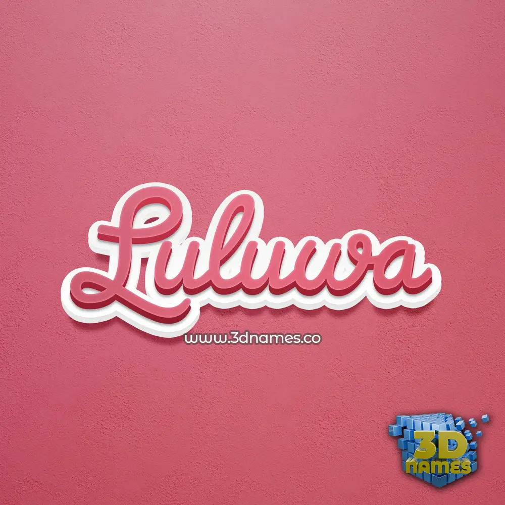 luluwa in Red Scribble style - 3D name wallpaper