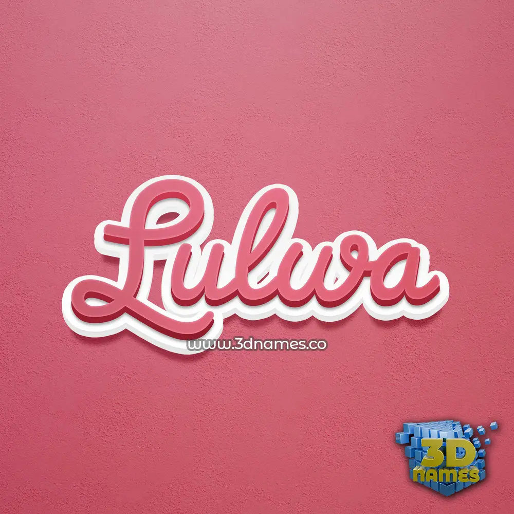 lulwa in Red Scribble style - 3D name wallpaper