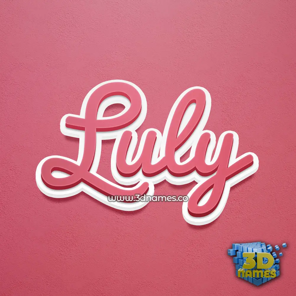 luly in Red Scribble style - 3D name wallpaper
