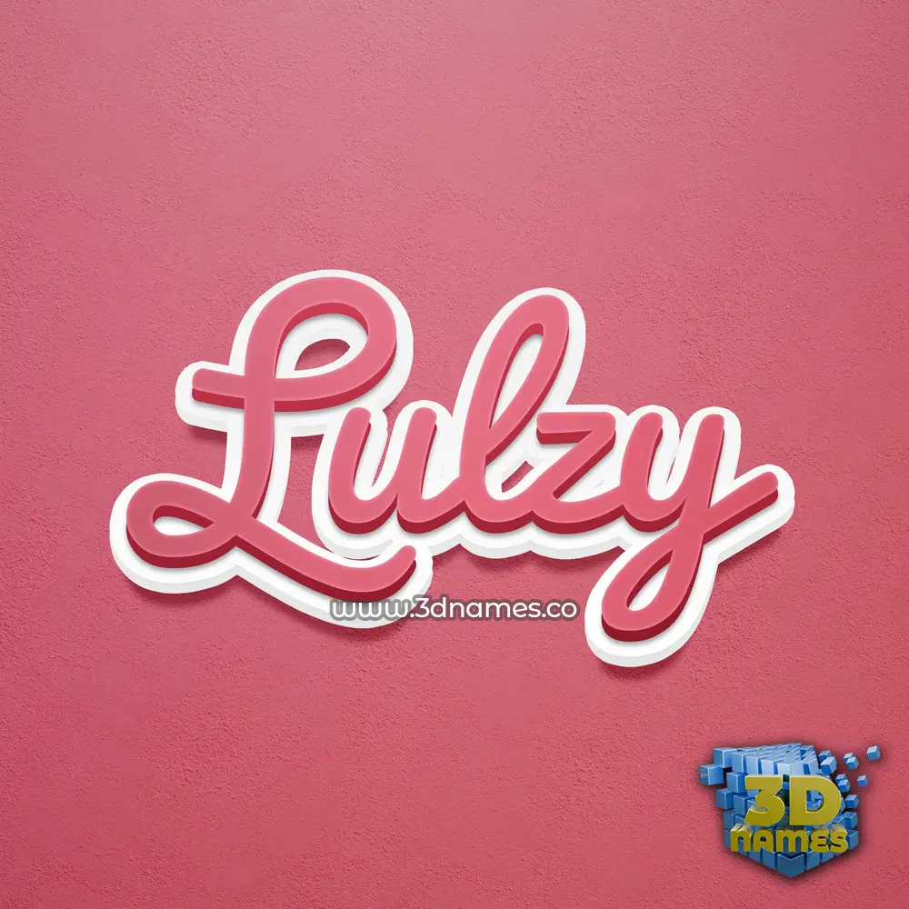 lulzy in Red Scribble style - 3D name wallpaper