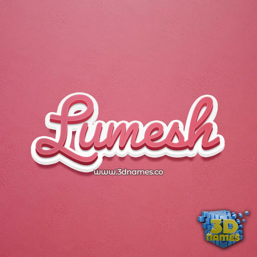 lumesh in Red Scribble style - 3D name wallpaper