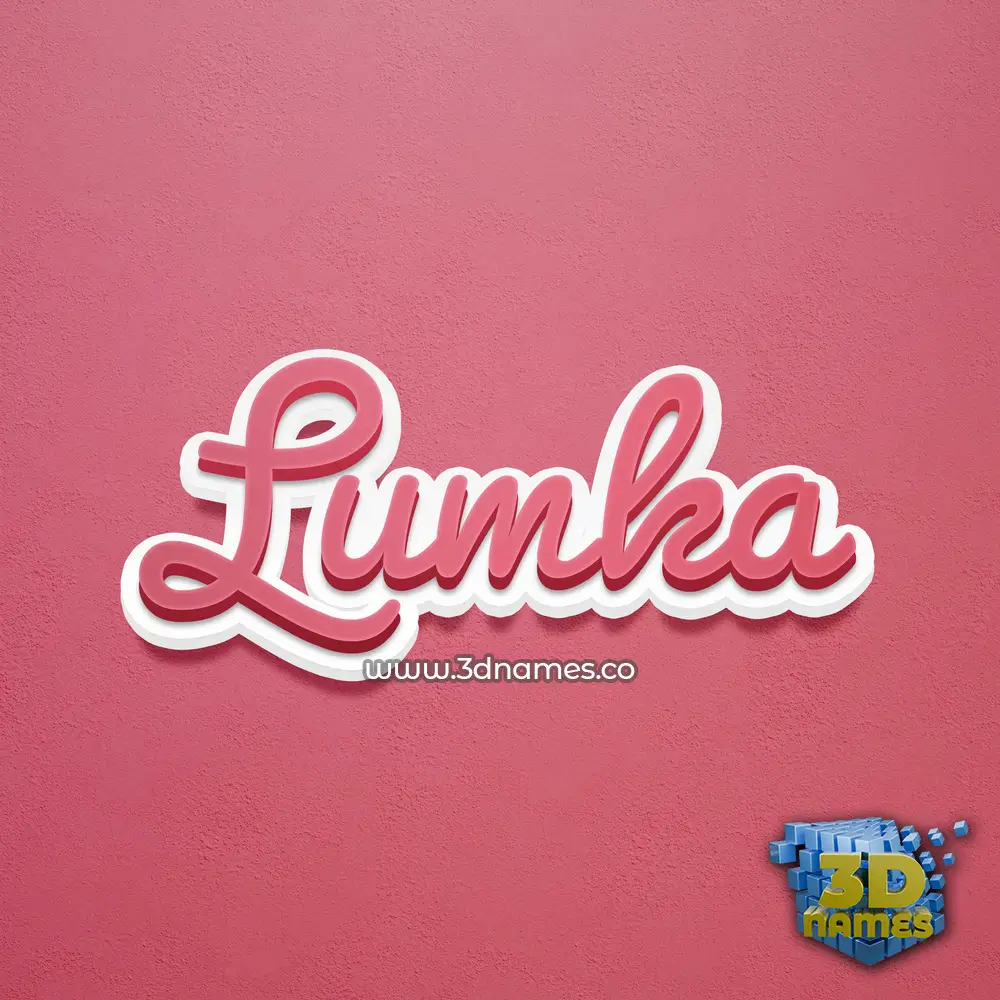 lumka in Red Scribble style - 3D name wallpaper