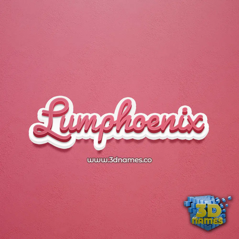 lumphoenix in Red Scribble style - 3D name wallpaper