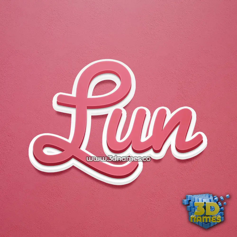 lun in Red Scribble style - 3D name wallpaper