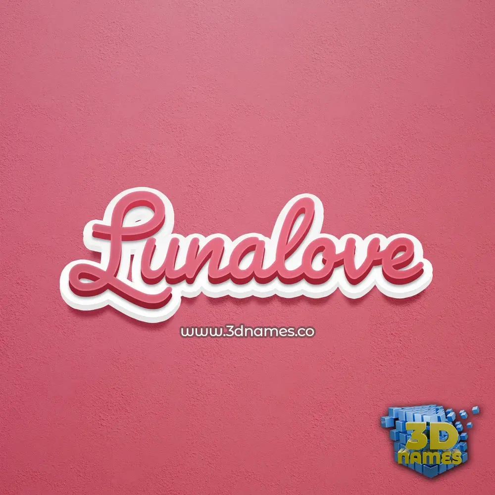 lunalove in Red Scribble style - 3D name wallpaper