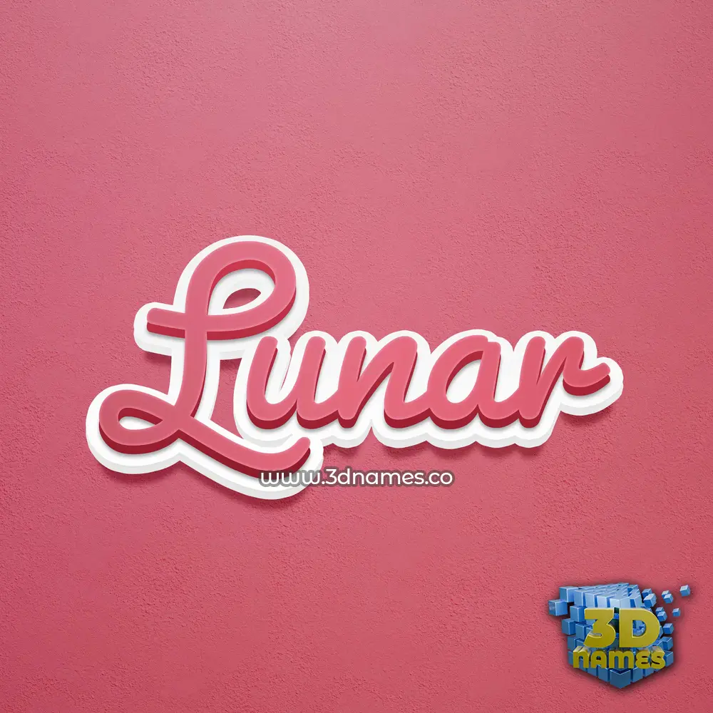lunar in Red Scribble style - 3D name wallpaper
