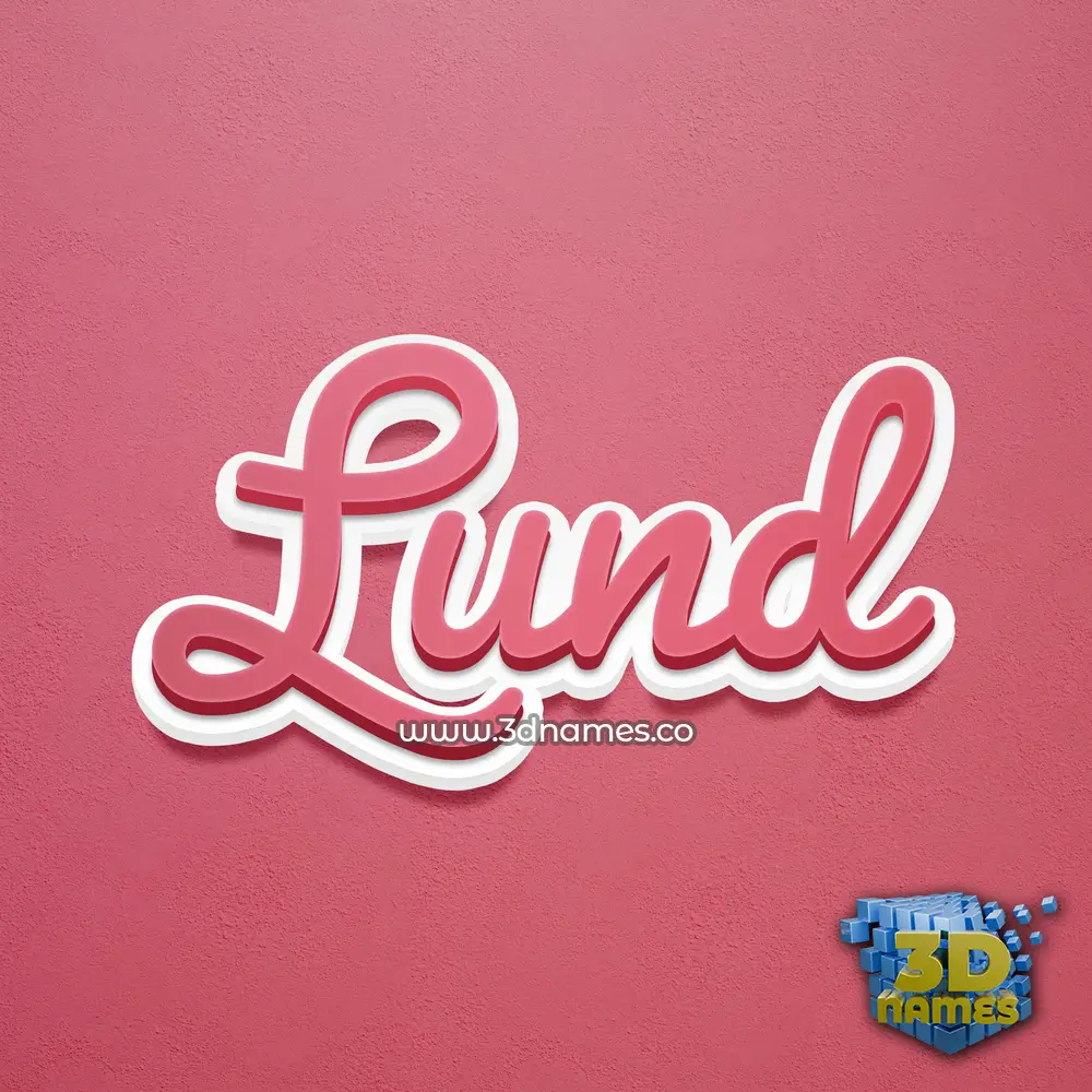 lund in Red Scribble style - 3D name wallpaper