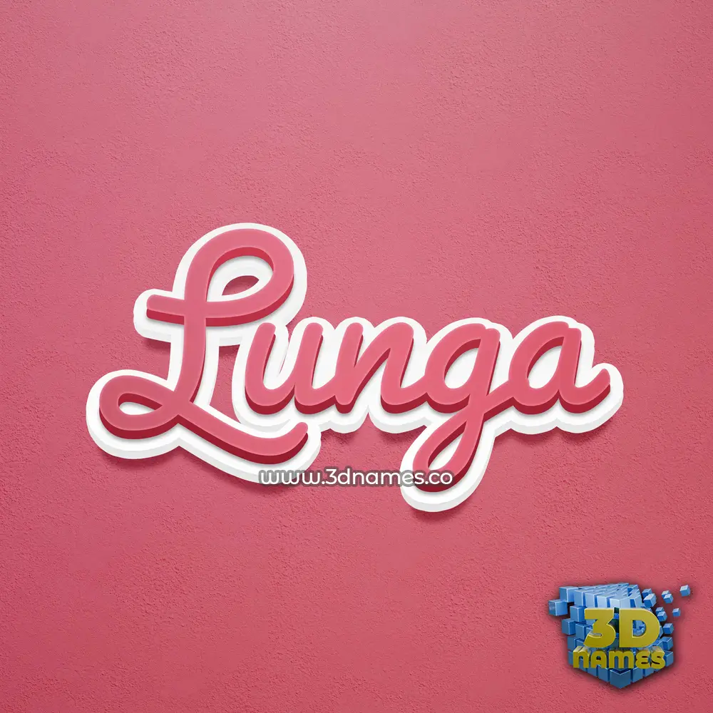 lunga in Red Scribble style - 3D name wallpaper