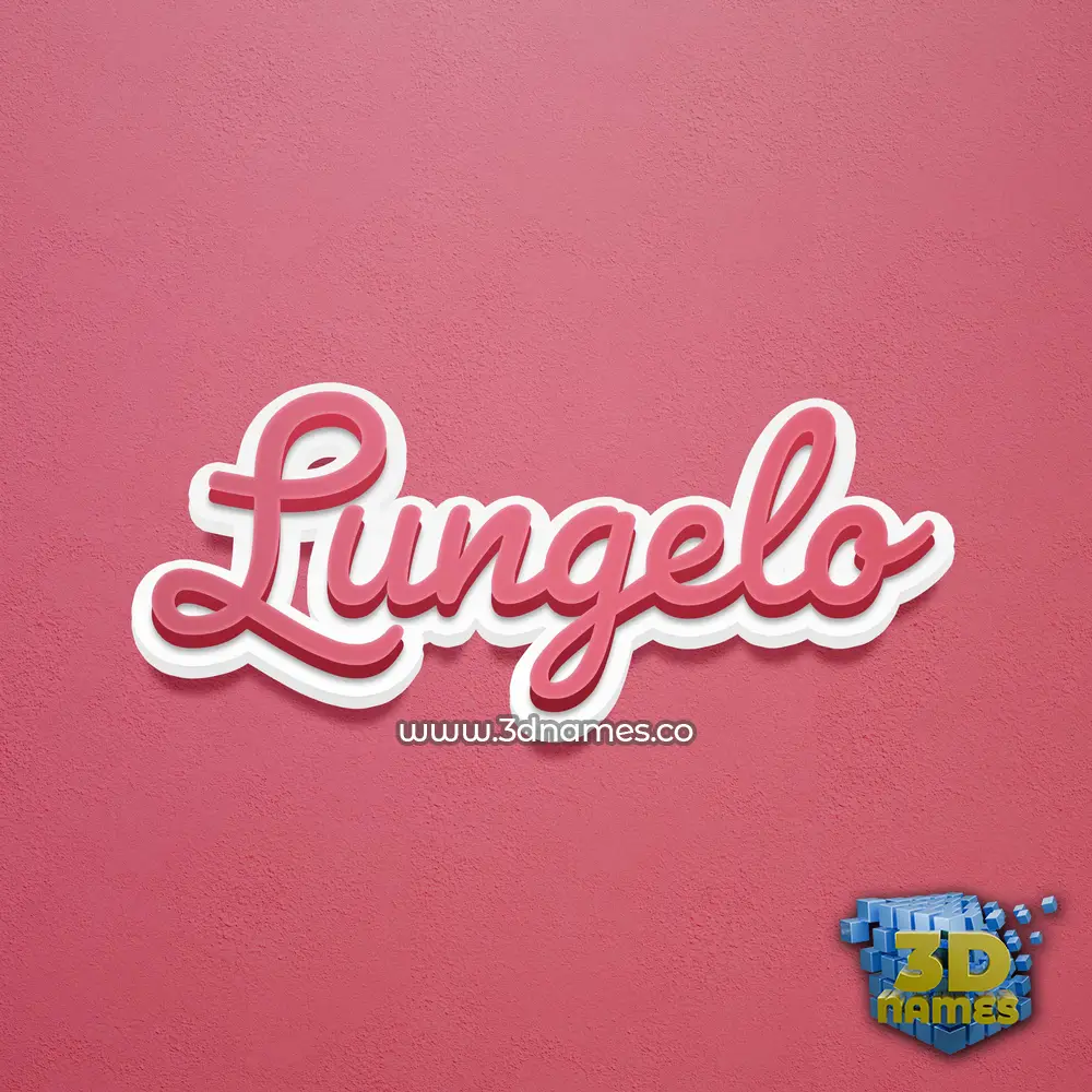 lungelo in Red Scribble style - 3D name wallpaper