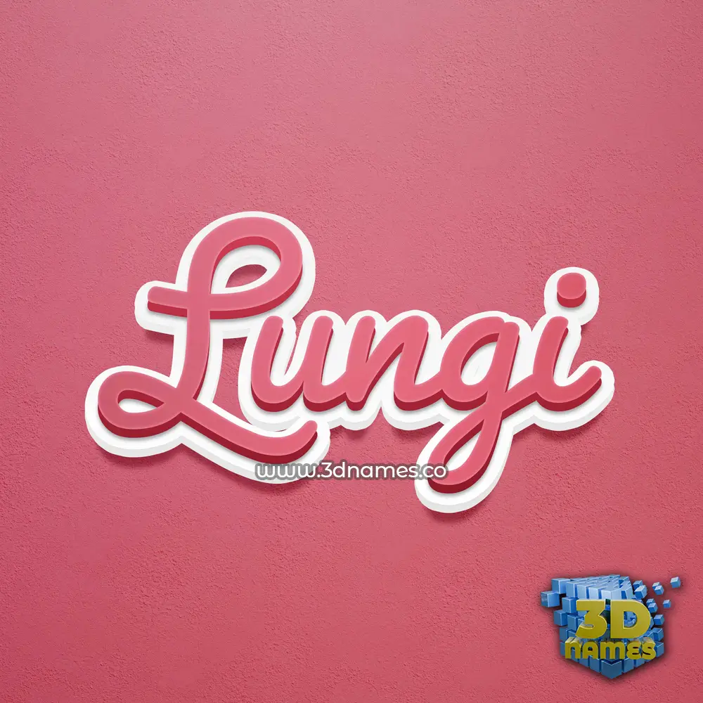 lungi in Red Scribble style - 3D name wallpaper