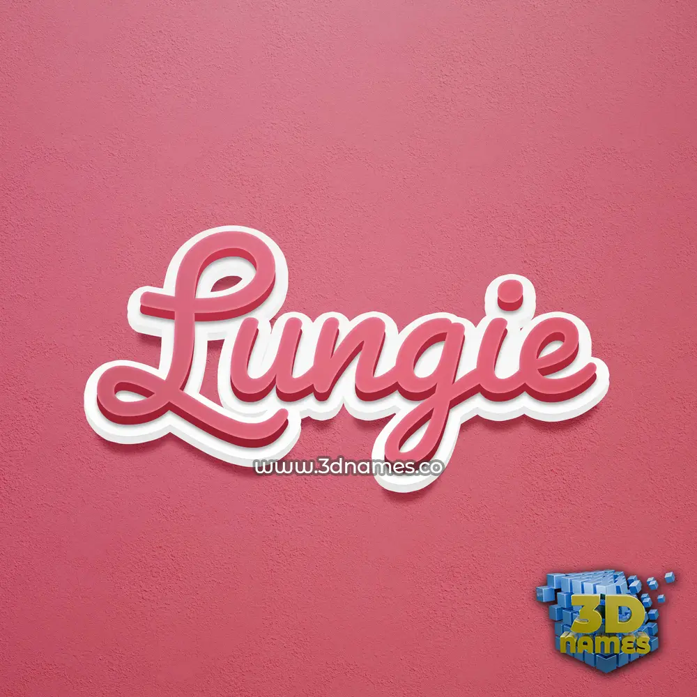 lungie in Red Scribble style - 3D name wallpaper