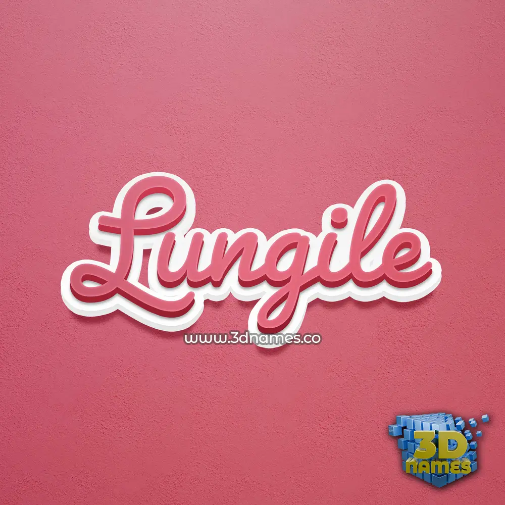 lungile in Red Scribble style - 3D name wallpaper