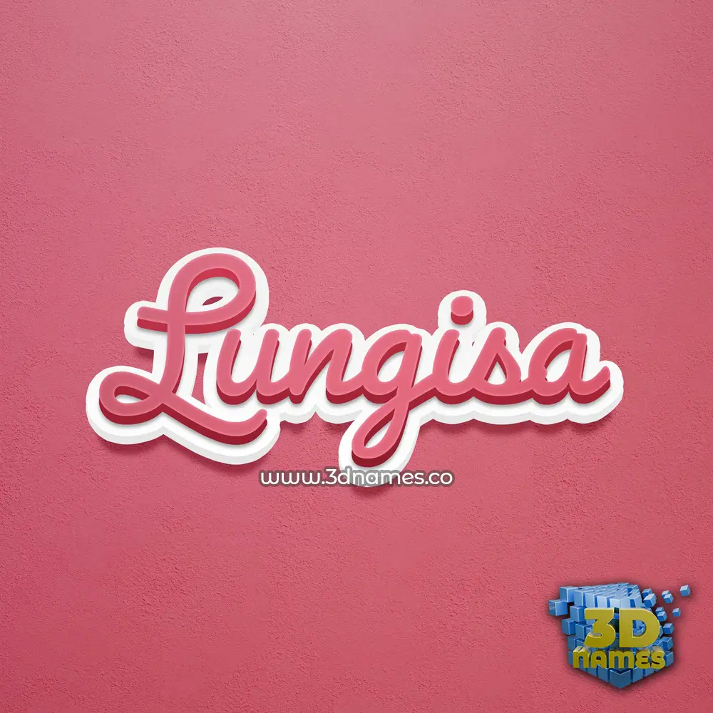 lungisa in Red Scribble style - 3D name wallpaper