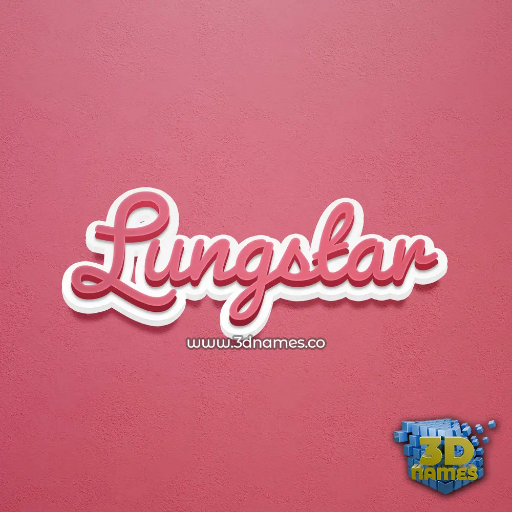 lungstar in Red Scribble style - 3D name wallpaper