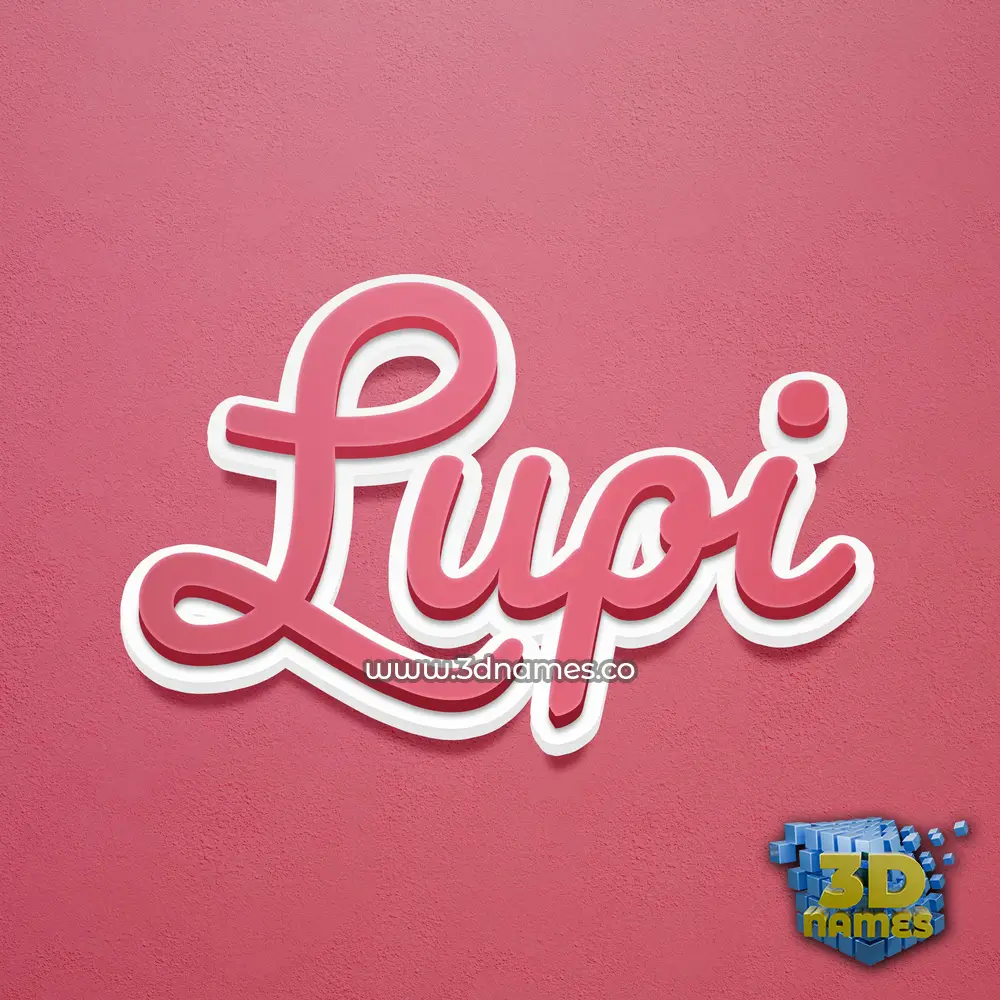 lupi in Red Scribble style - 3D name wallpaper