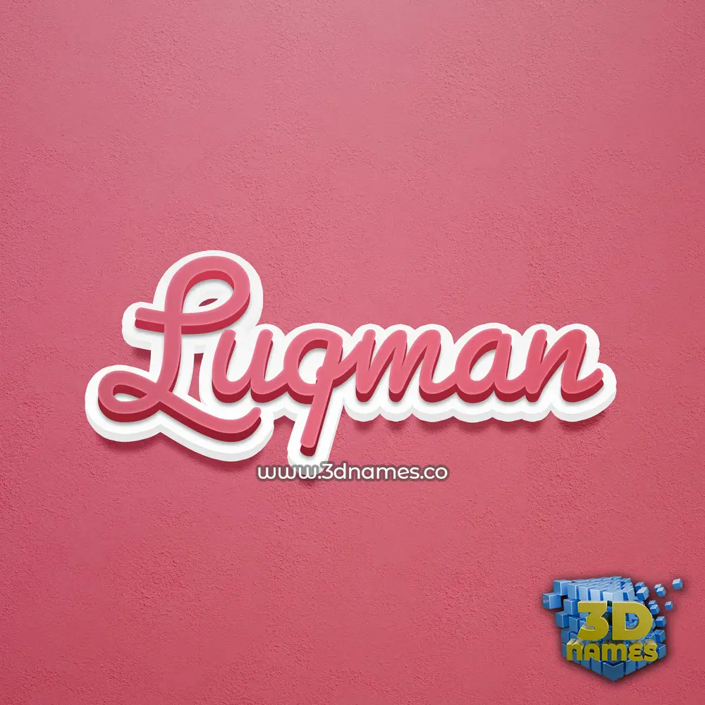 luqman in Red Scribble style - 3D name wallpaper