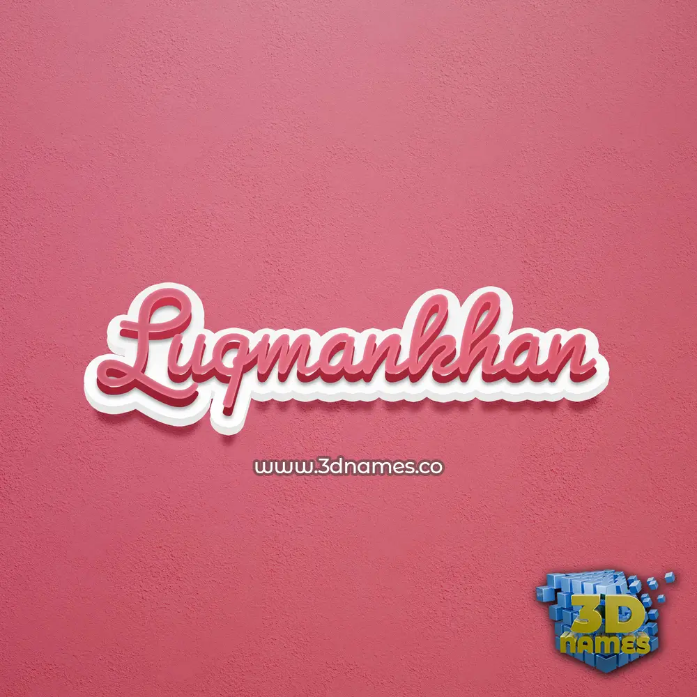 luqmankhan in Red Scribble style - 3D name wallpaper