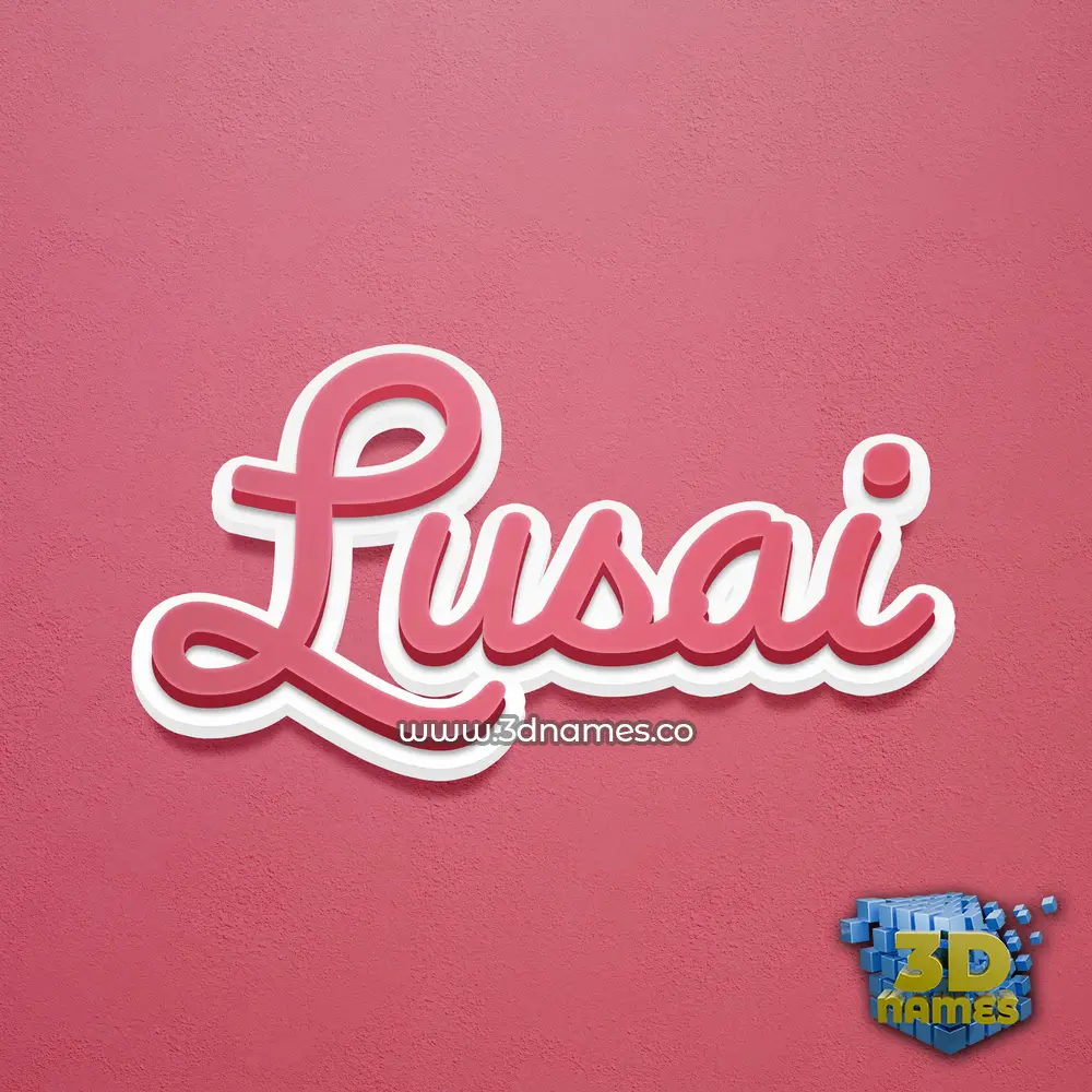 lusai in Red Scribble style - 3D name wallpaper