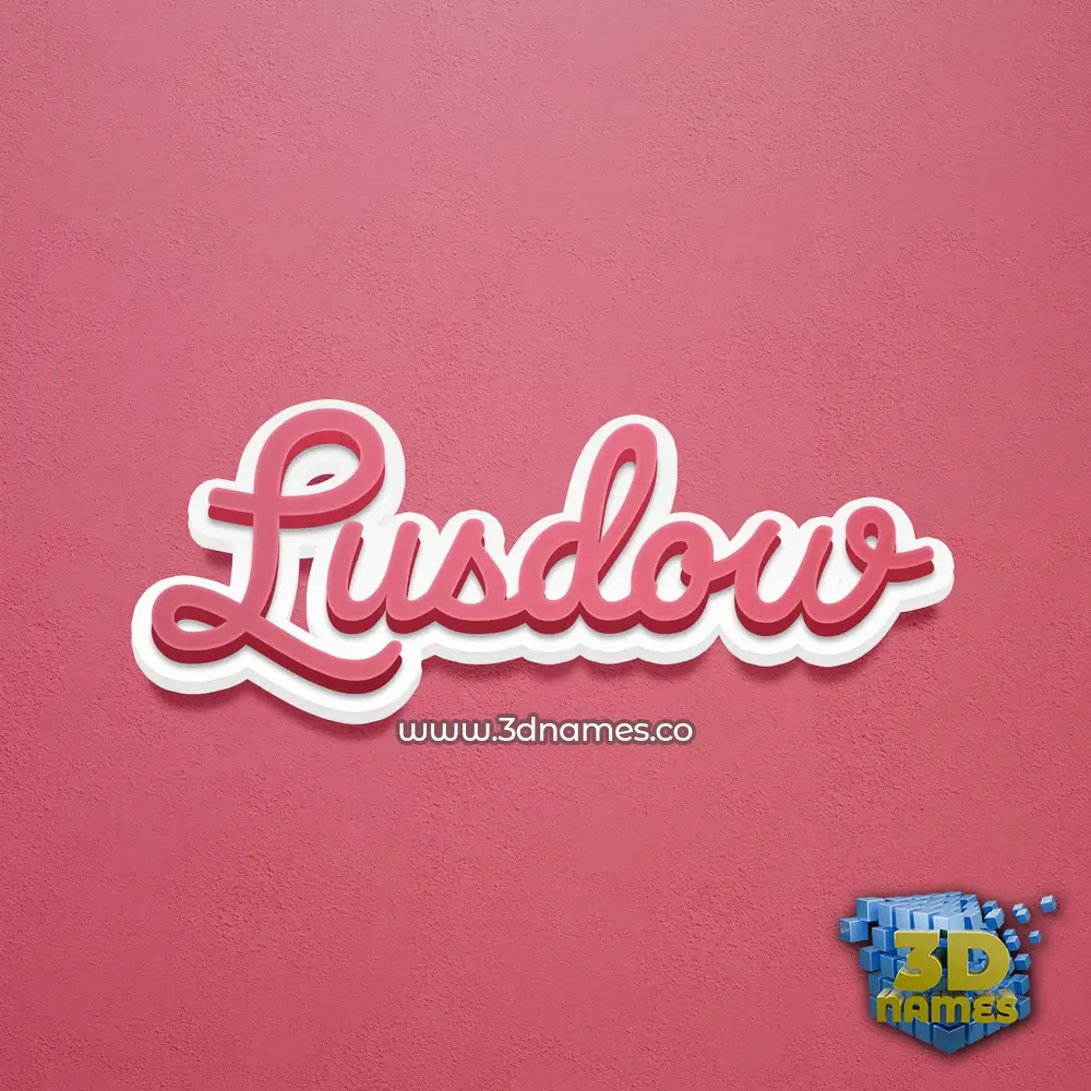 lusdow in Red Scribble style - 3D name wallpaper