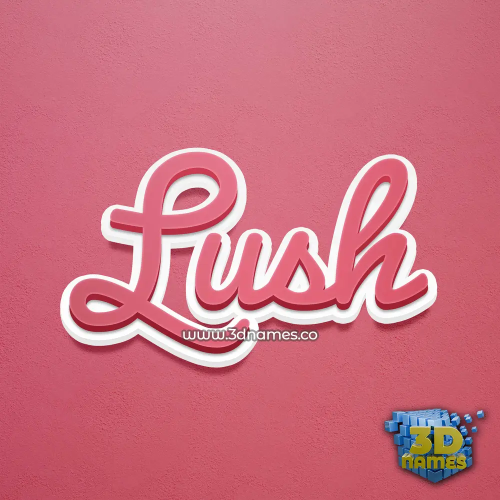 lush in Red Scribble style - 3D name wallpaper