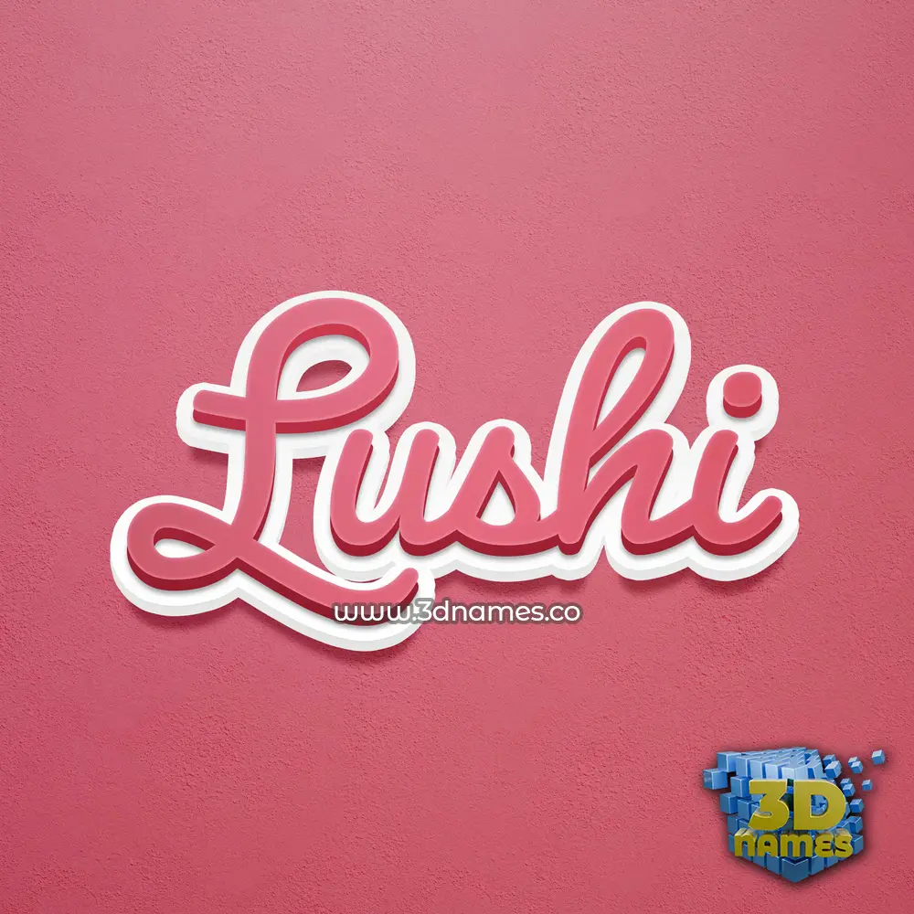 lushi in Red Scribble style - 3D name wallpaper