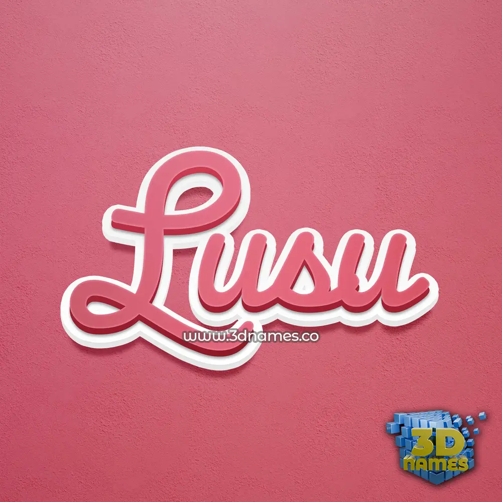 lusu in Red Scribble style - 3D name wallpaper