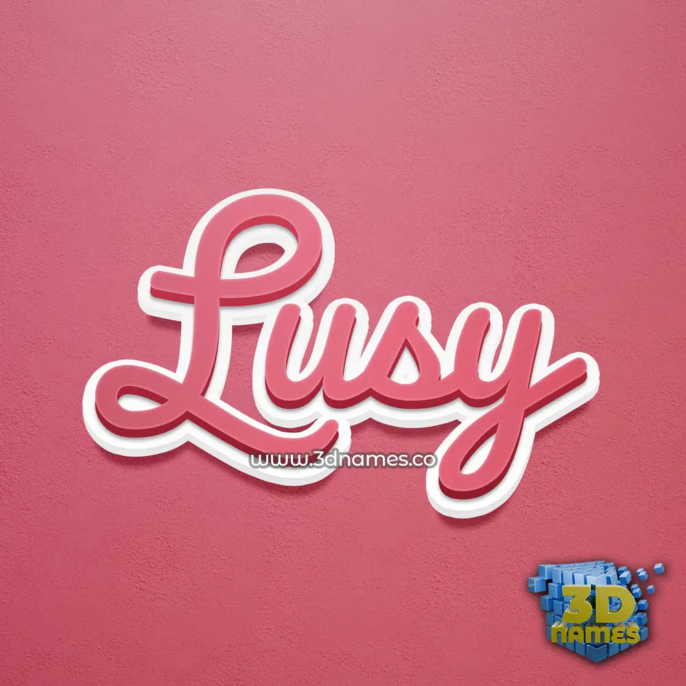 lusy in Red Scribble style - 3D name wallpaper