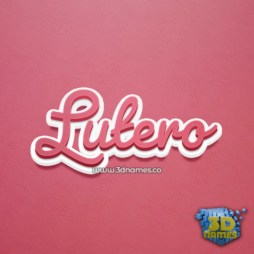 lutero in Red Scribble style - 3D name wallpaper