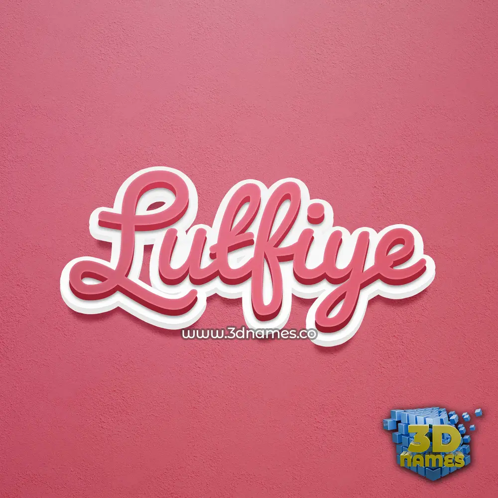 lutfiye in Red Scribble style - 3D name wallpaper