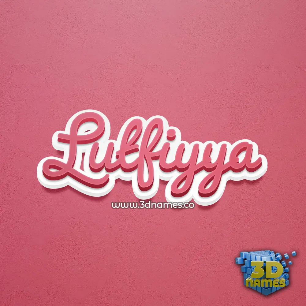 lutfiyya in Red Scribble style - 3D name wallpaper