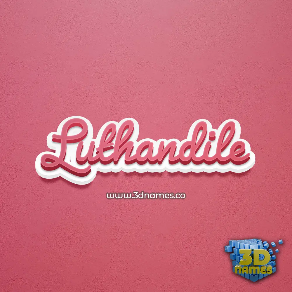 luthandile in Red Scribble style - 3D name wallpaper