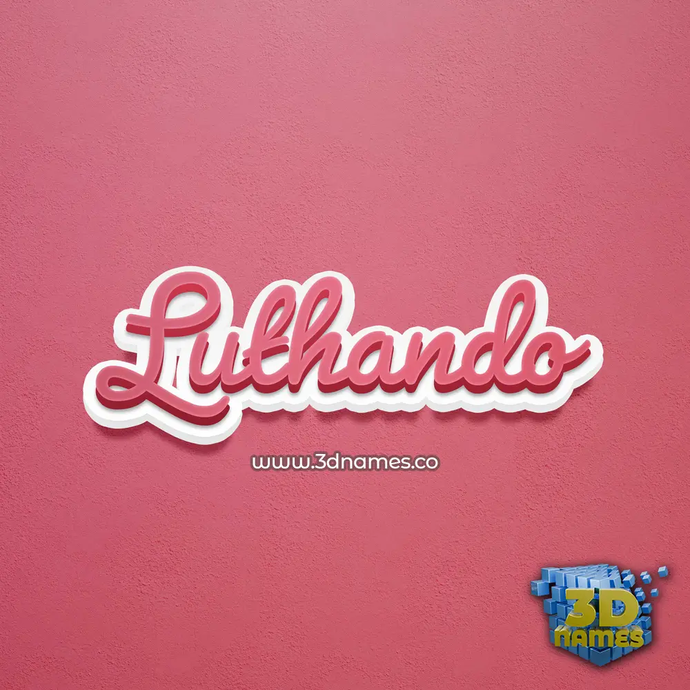luthando in Red Scribble style - 3D name wallpaper