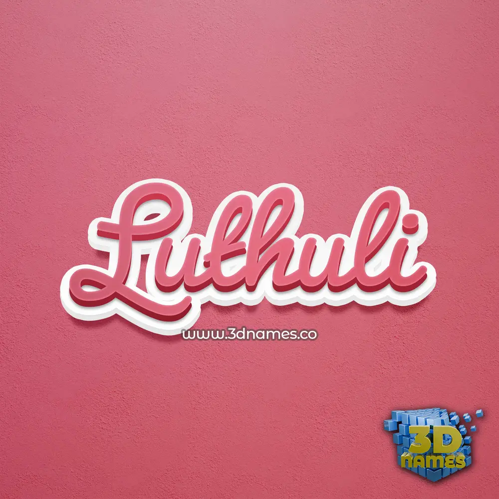 luthuli in Red Scribble style - 3D name wallpaper