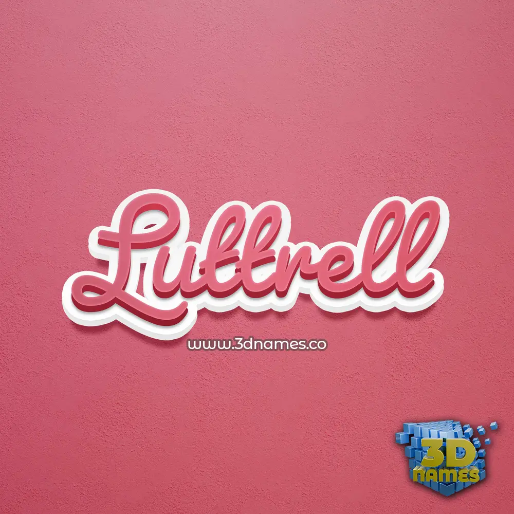 luttrell in Red Scribble style - 3D name wallpaper