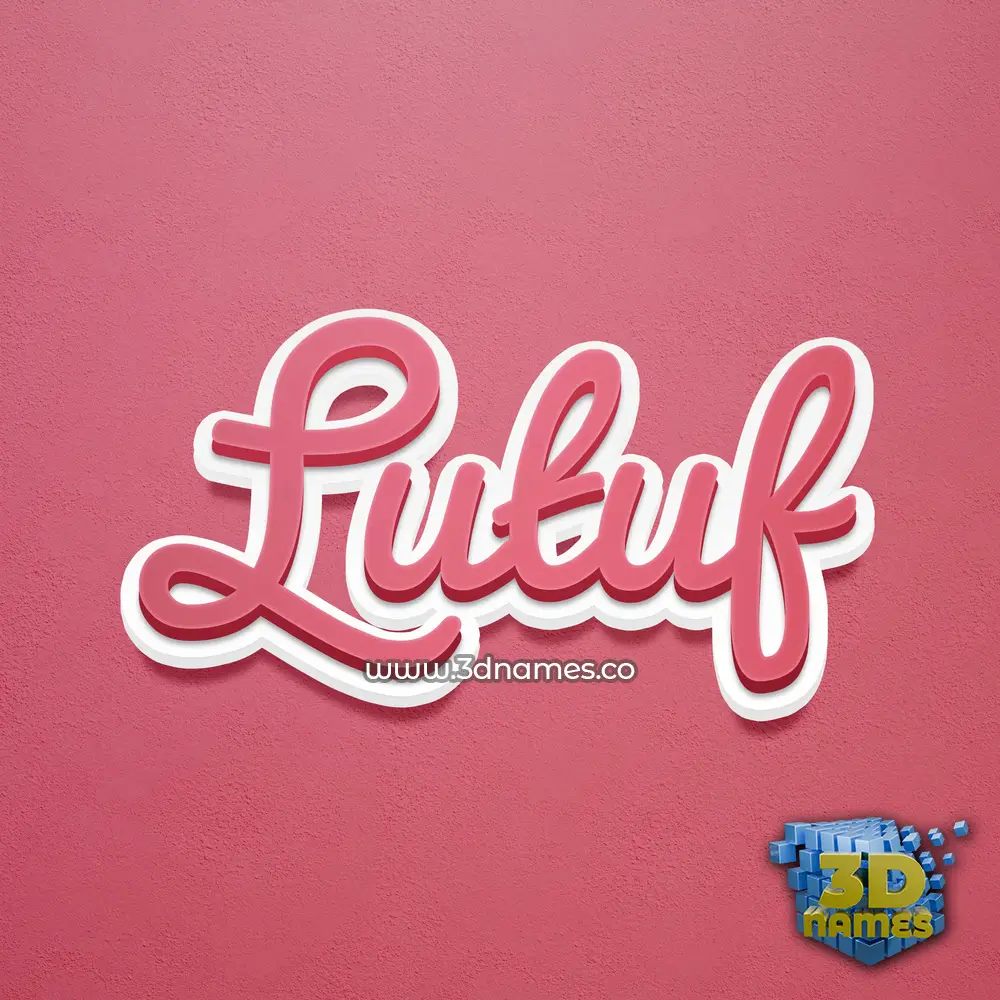lutuf in Red Scribble style - 3D name wallpaper