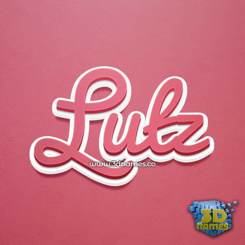 lutz in Red Scribble style - 3D name wallpaper