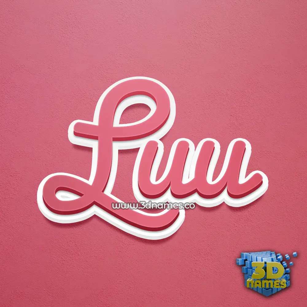 luu in Red Scribble style - 3D name wallpaper