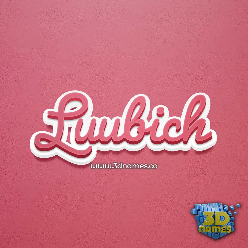 luubich in Red Scribble style - 3D name wallpaper