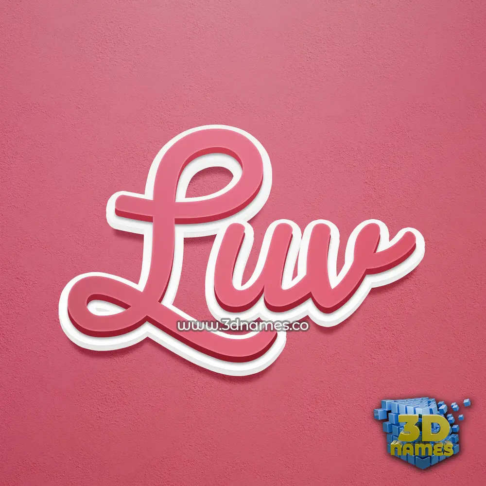 luv in Red Scribble style - 3D name wallpaper